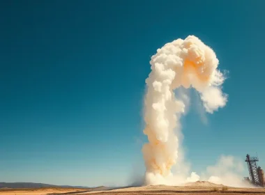 Controlled plume launch symbolizing the momentum and risk of choosing the right ASC 606 milestone method for revenue recognition.