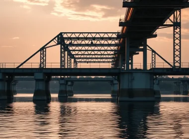 Steel bridge under construction, symbolizing long-term projects tracked with the percentage of completion method