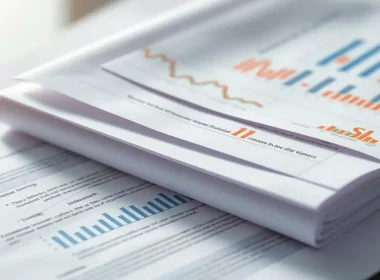 Financial reports and revenue charts illustrating ASC 606 revenue recognition analysis