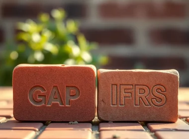 Two stone blocks engraved with GAAP and IFRS, representing the difference between GAAP and IFRS accounting standards