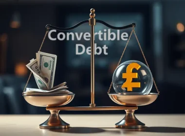 Convertible debt balance scale illustrating ASU 2020-06 accounting for debt and equity