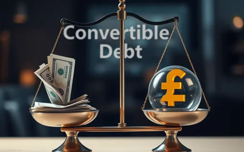 Convertible debt balance scale illustrating ASU 2020-06 accounting for debt and equity