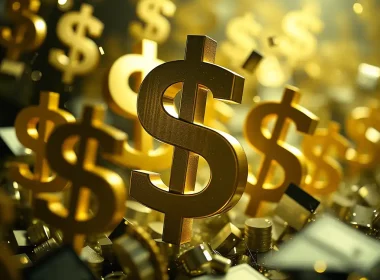 Gold dollar signs symbolizing corporate treasury risk and hedging strategy for financial exposure management