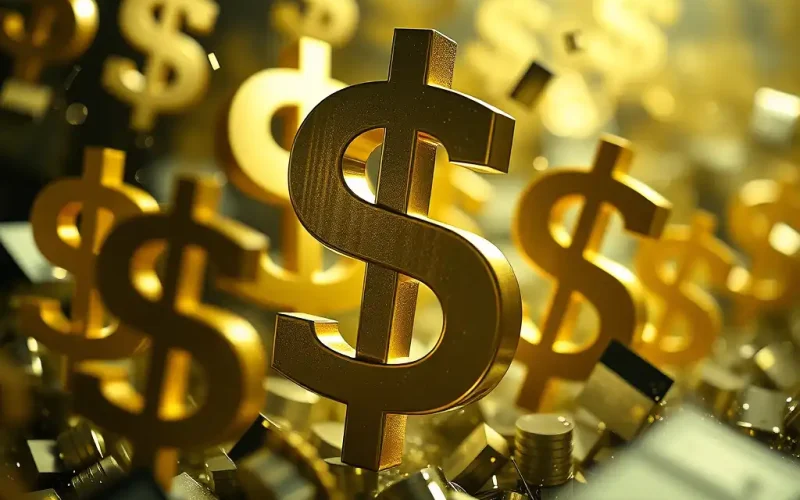 Gold dollar signs symbolizing corporate treasury risk and hedging strategy for financial exposure management