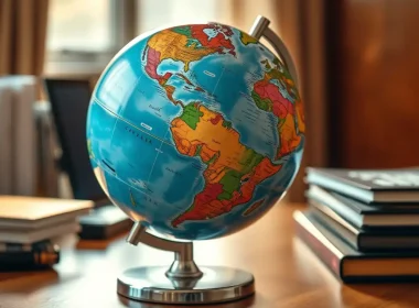 Desktop globe symbolizing global business expansion and permanent establishment risk management