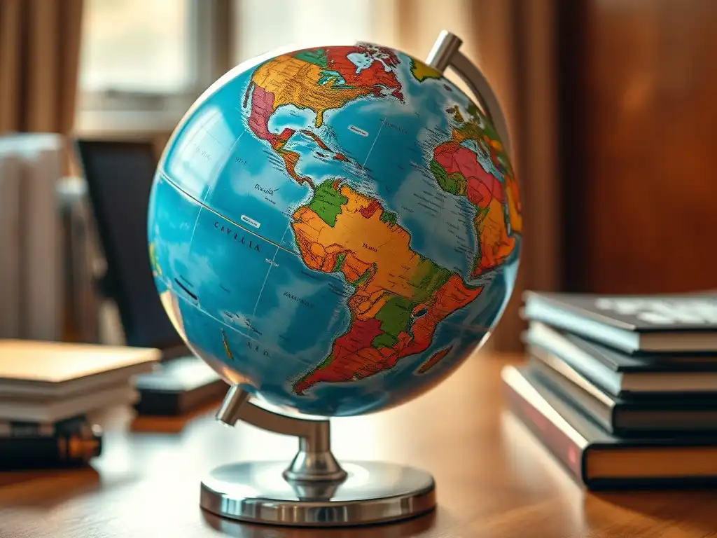 Desktop globe symbolizing global business expansion and permanent establishment risk management