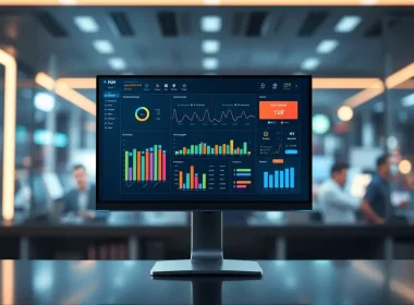 Business intelligence dashboard displaying financial metrics and KPI analytics to support strategic reporting and executive decision-making.