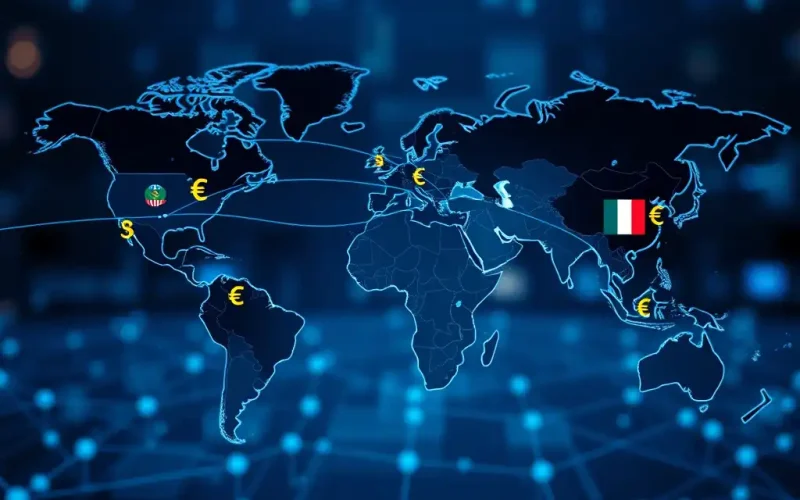 Global map illustrating cross-border M&A currency flows relevant to equity vs asset purchase deal structuring
