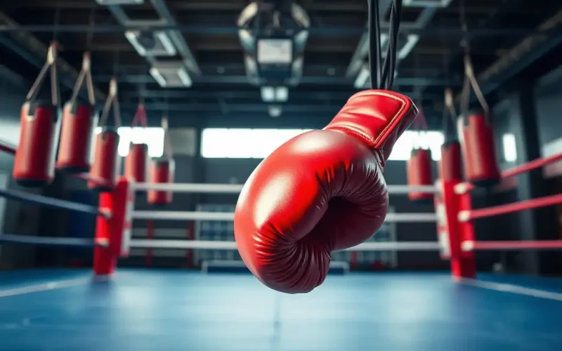 Boxing glove in an empty ring, symbolizing a fractional CFO's first 30 days