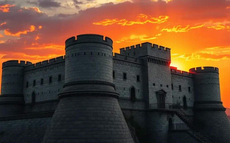 Fortified castle at sunset symbolizing the protection reps and warranties insurance provides in M&A transactions