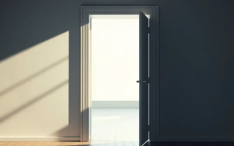 Open door letting light into a dark room, representing new opportunities from internal audit and ESG assurance