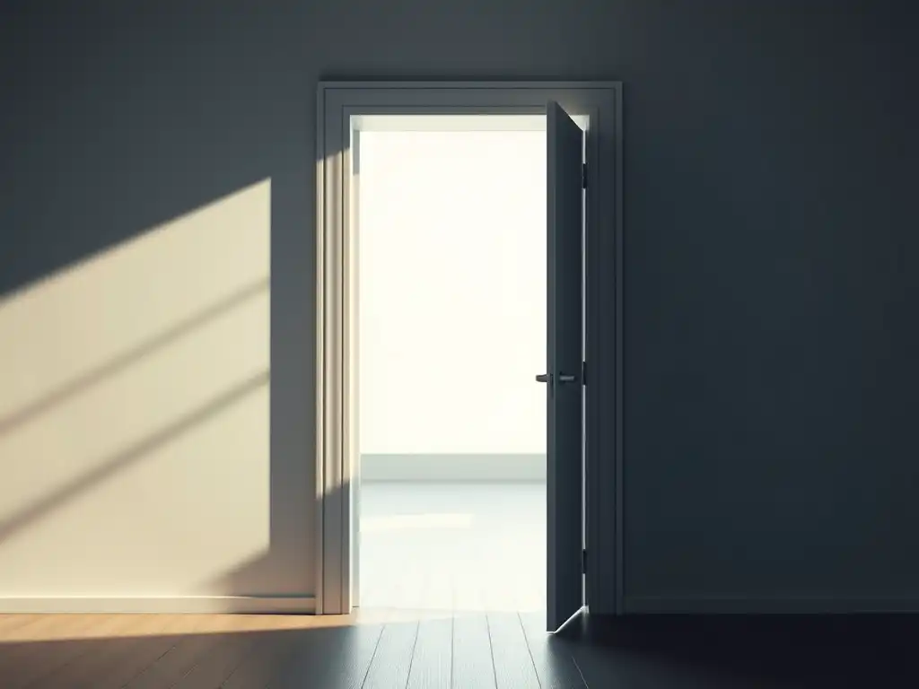 Open door letting light into a dark room, representing new opportunities from internal audit and ESG assurance