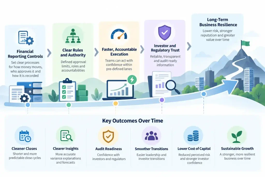 “How financial reporting controls build corporate governance, trust, accountability, and long-term business resilience”